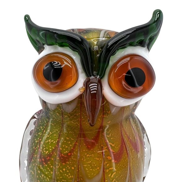 Vintage Murano Owl Art Glass Italy Handblown Figurine - Picture 2 of 10